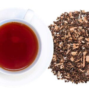 Madagascar Chai with white tea cup and saucer