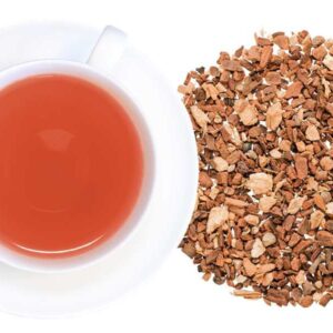 Organic Spicy Chai with white tea cup and saucer