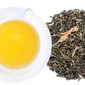 Jasmine Green Tea with a white tea cup
