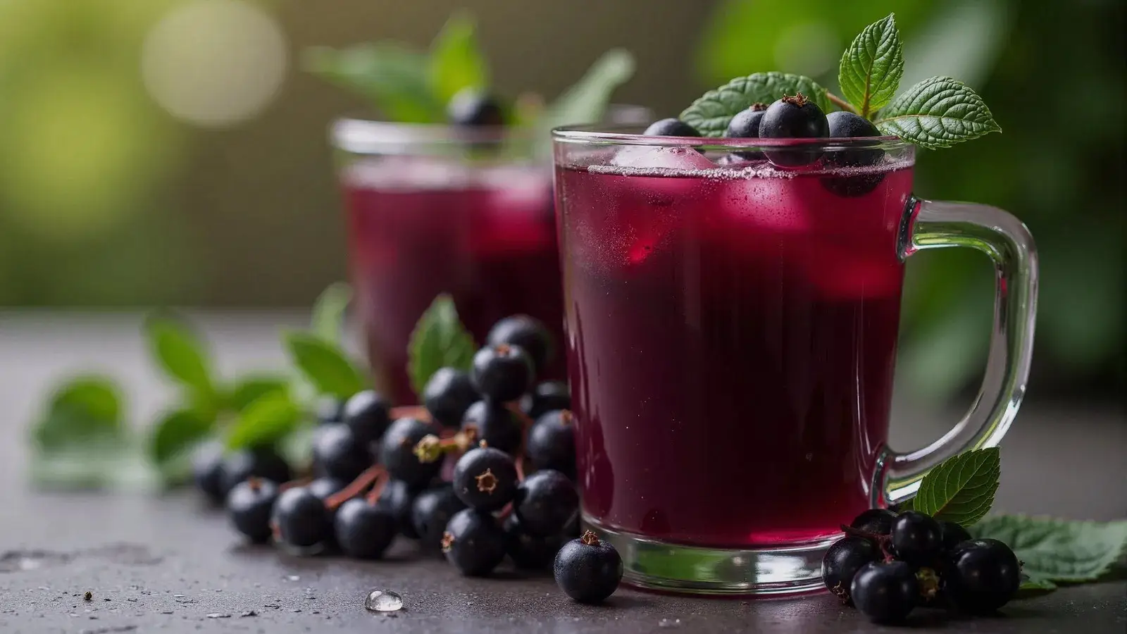 A glass of Elderberry iced-tea