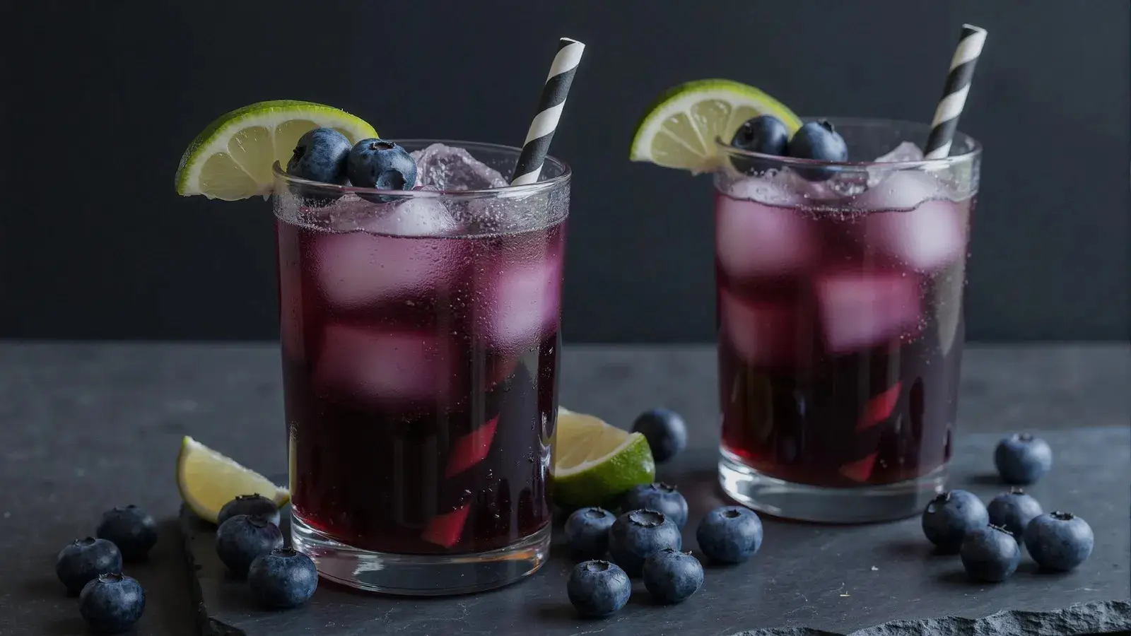 Refreshing Blueberry drink in a glass