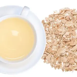 Sweet GInger Root tea and white tea cup and saucer