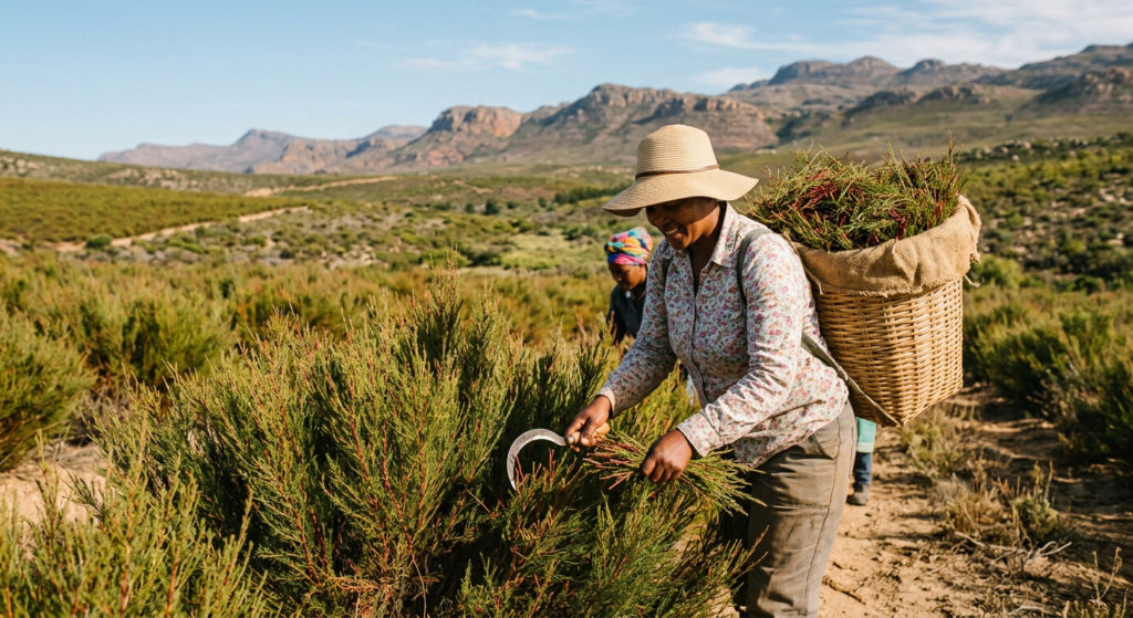Rooibos tea harvested in South Africa
