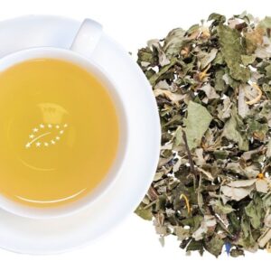 Organic Lavender Mint Whisper loose-leaf herbal tea made with organic lavender and mint, naturally caffeine-free from Tealicious Tea BouTEAque.