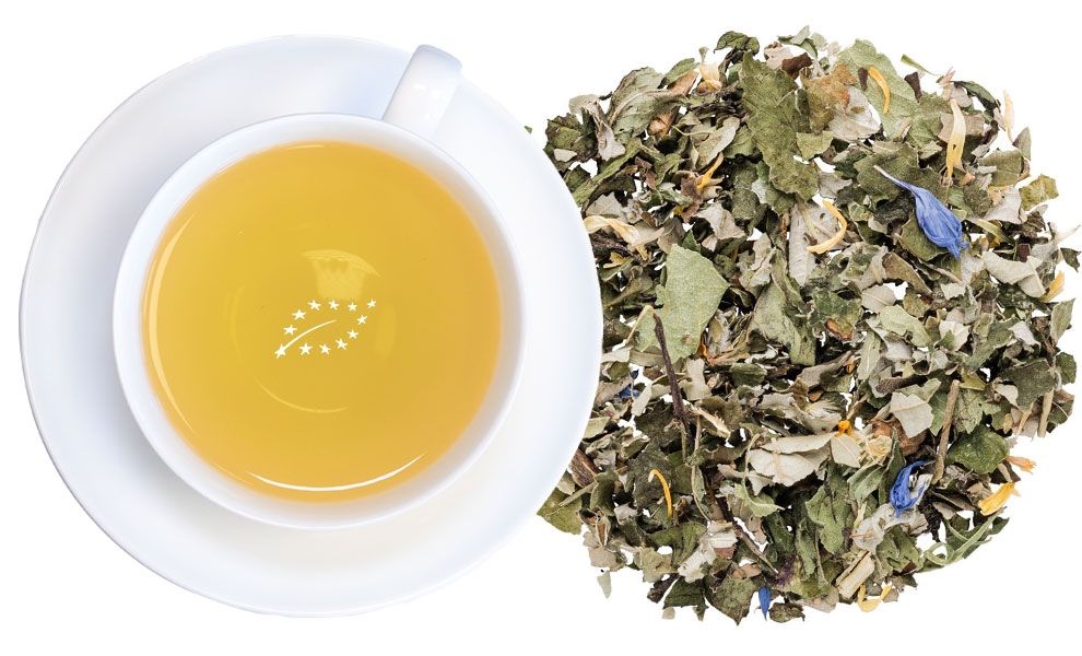 Organic Lavender Mint Whisper loose-leaf herbal tea made with organic lavender and mint, naturally caffeine-free from Tealicious Tea BouTEAque.